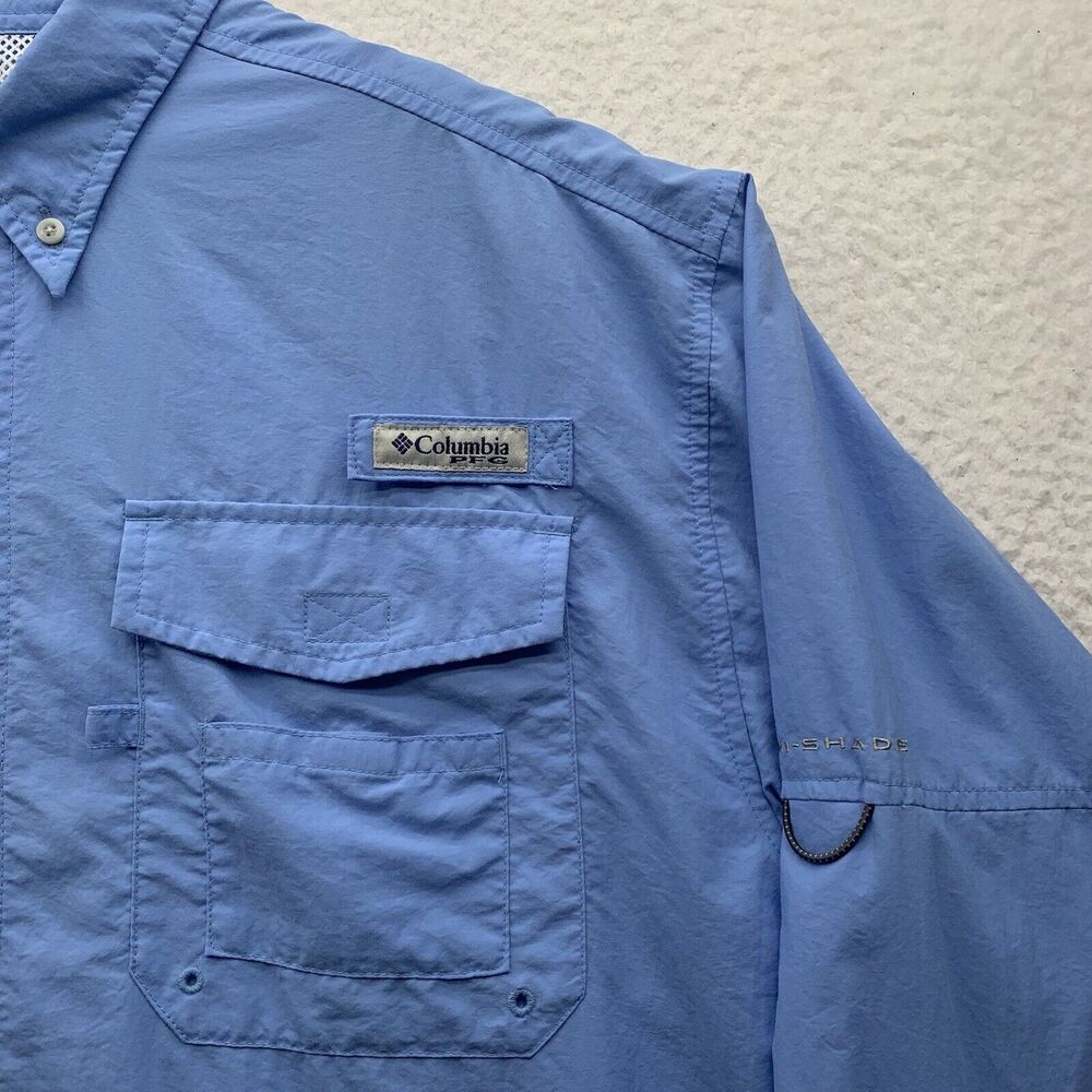 Columbia PFG Distant Water Button Up Shirt Mens XXL Blue Vented Fishing Outdoors - Picture 2 of 11